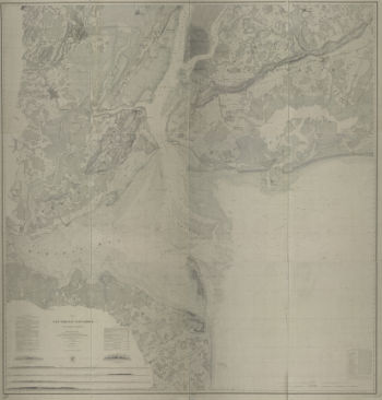 1844 Map of New-York Bay and Harbor and the environs